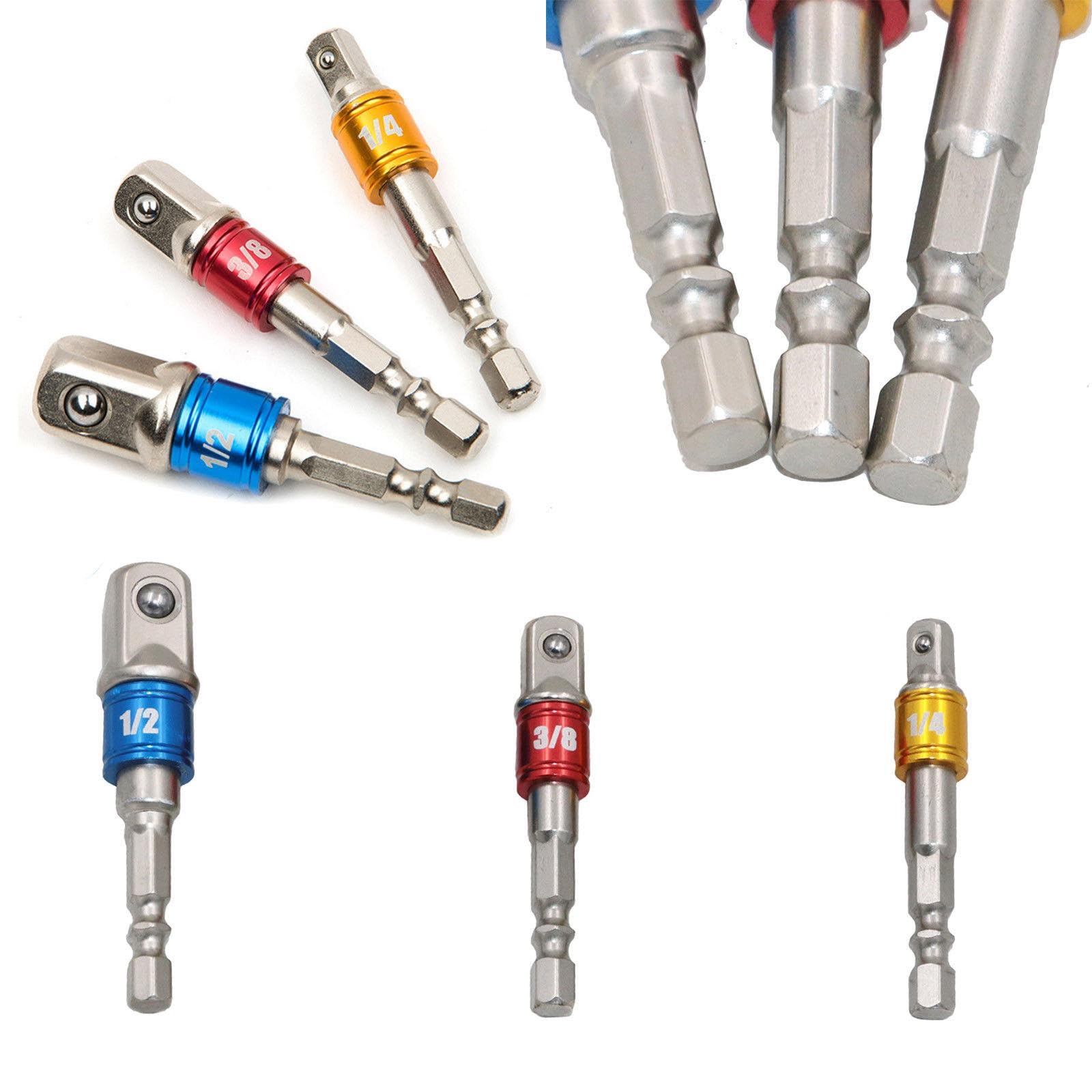 AMM 6-delige Impact Grade Socket Adapter Set, 3 Inch & 6 Inch Power Boor Socket Driver Adapter, 1/4, 3/8, 1/2 Hex Shank Pas uw boormachine aan hoge koppel slagmoersleutel AMM 6-delige Impact Grade Socket Adapter Set, 3 Inch & 6 Inch Power Boor Socket Driver Adapter, 1/4, 3/8, 1/2 Hex Shank Pas uw boormachine aan hoge koppel slagmoersleutel
