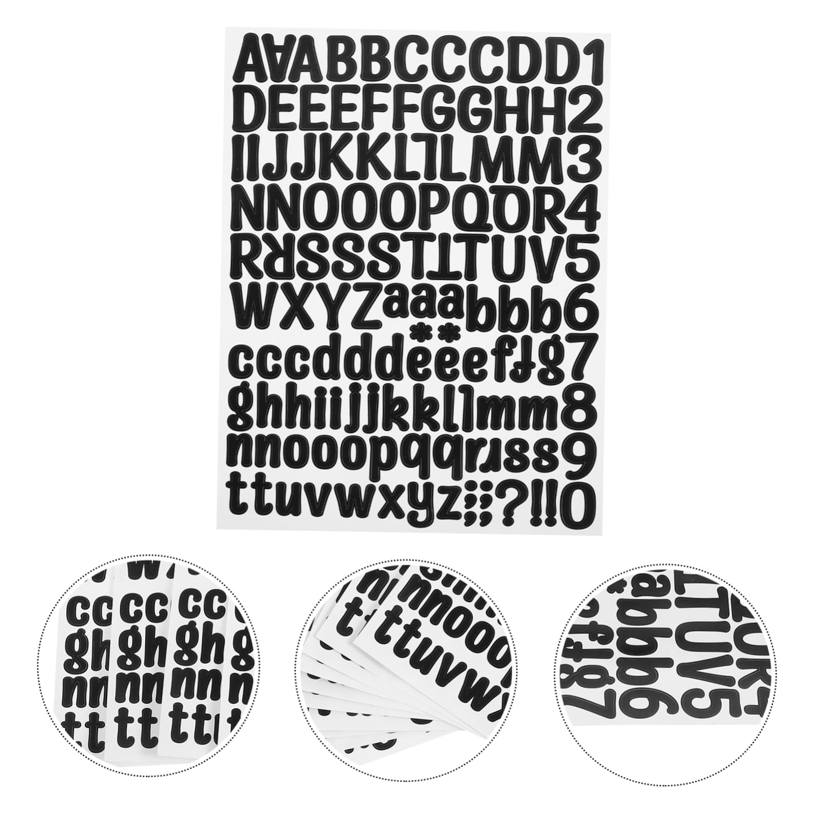 TEHAUX 12 Sheets Self Adhesive Decorative Letter and Number Stickers for DIY Projects Water Resistant Vinyl Alphabet Numeric Stickers for Crafts Scrapbooking Glasses and More