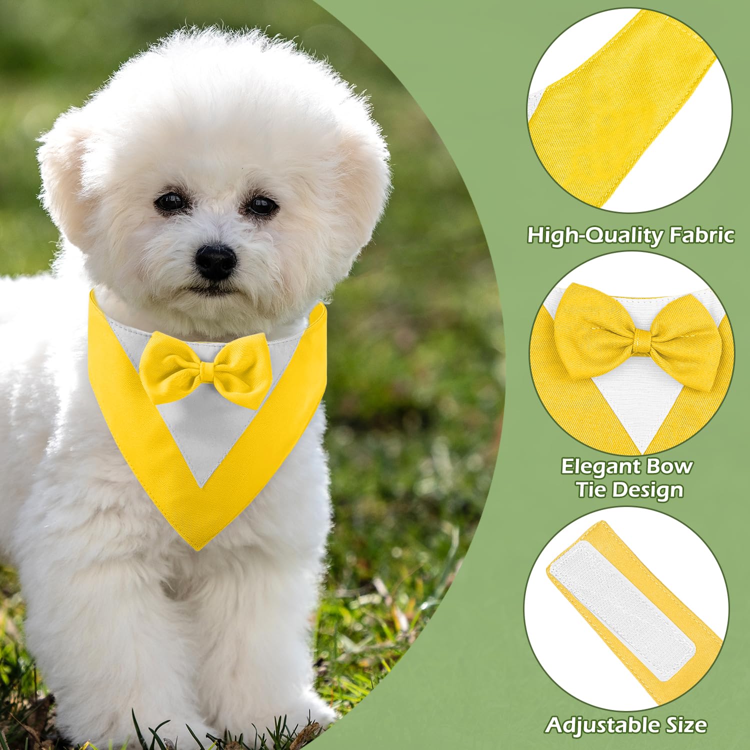Dog Tuxedo with Bow Tie, Dog Wedding Bandana Collar for Small Dogs Dog Suit for Weddings Engagements, Parties - Image 3