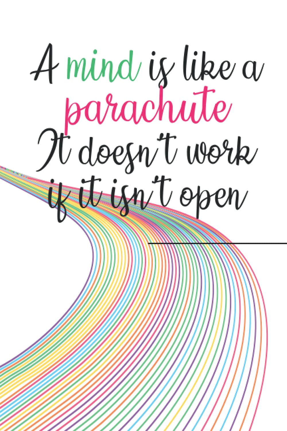 A mind is like a parachute. It doesn’t work if it isn’t open: lined notebook