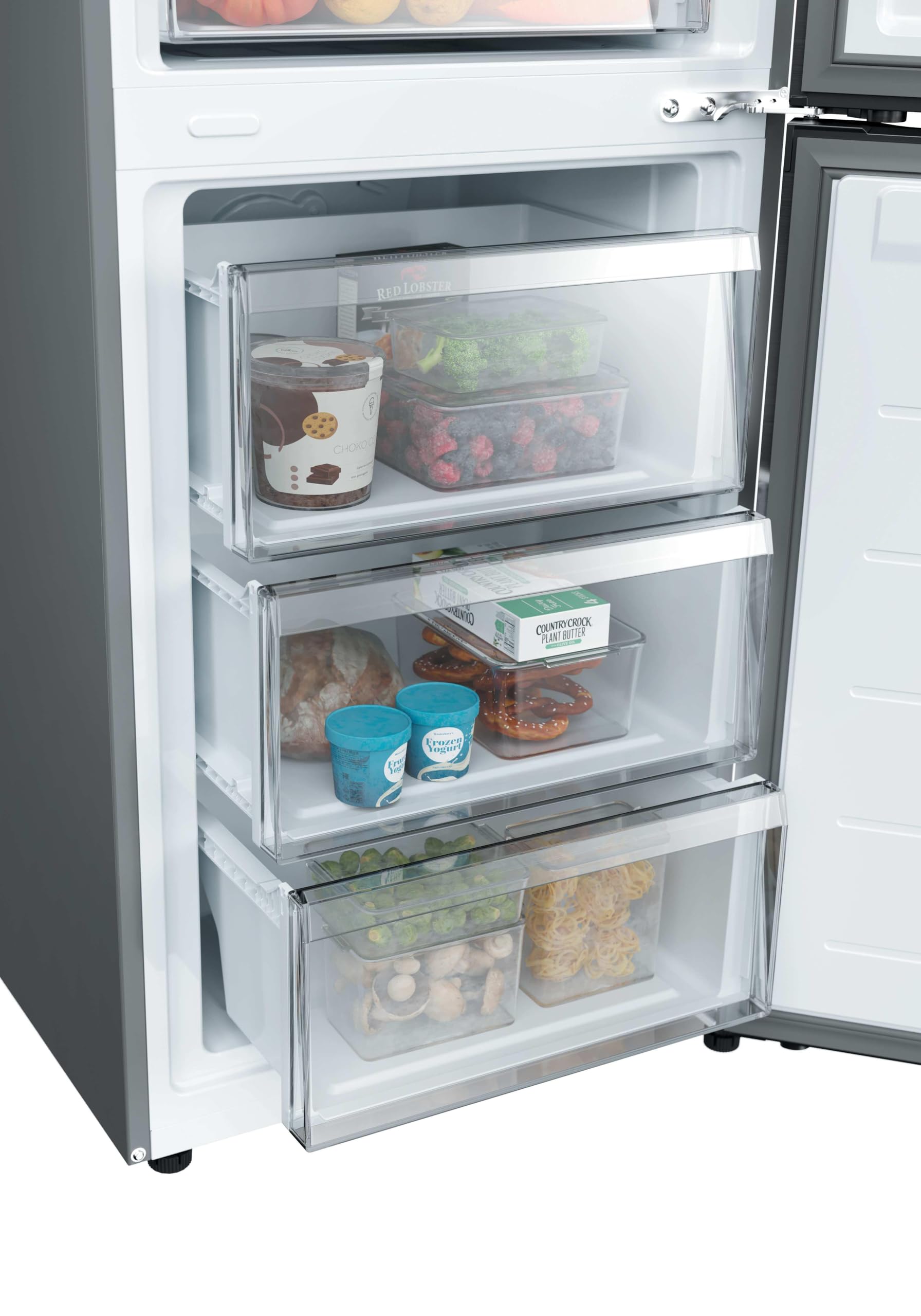 CANDY Fresco Style CNCQ2T6S18DX, Frigorífico Combi, Ancho 59,5cm, Altura 185cm, 315L, Total No Frost, Motor Inverter, Cajón Humidity, Control Digital Interno, Luz LED, Puertas Reversibles, Inox