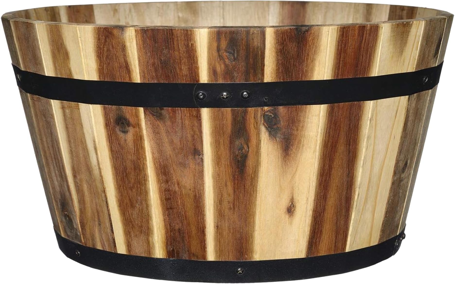 Classic Home & Garden 21" Whiskey Barrel Planter, Acacia