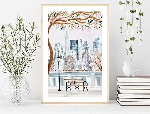 Vista 3 de Impresión artística de Nueva York, póster de Nueva York, línea de horizonte de Nueva York, impresión artística de América, póster de Nueva York