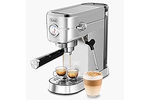 Professional Espresso Machine with Milk Frother and 20-Bar Pressure for Espresso, Latte, and Cappuccino