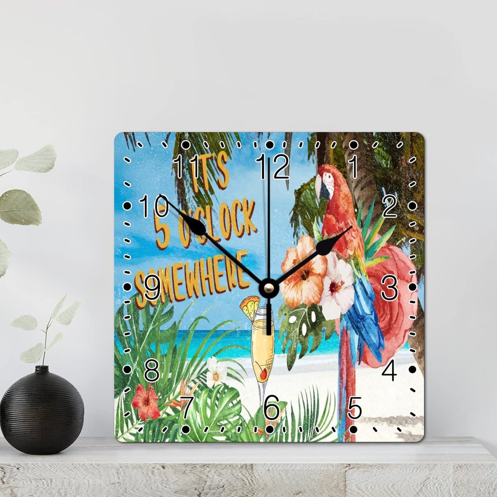 Horloge murale perroquet rustique pour égayer un salon sombre grande horloge 30cm