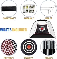 Vista 8 de 12X7FT Golf Practice Hitting Net, Golf Nets for Backyard Driving, Heavy Duty Golf Net with Target Cloth to Practice Your Hitting Skills