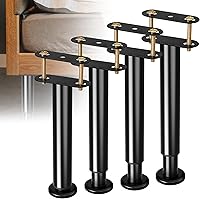 Vista 11 de Marco de cama de altura ajustable con patas de soporte central de repuesto con base más ancha, kit de refuerzo de cama para listones