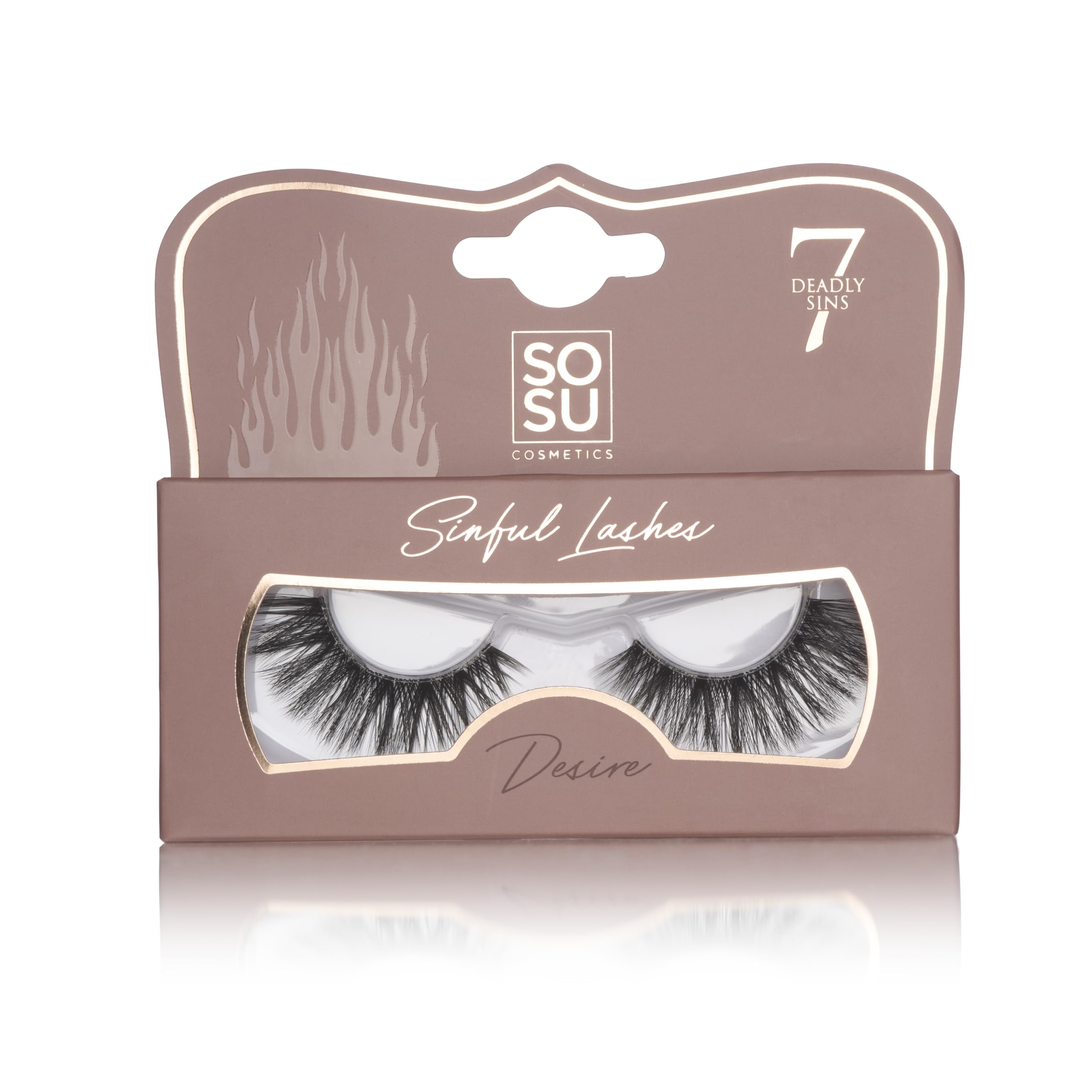 SOSU Cosmetics 7 Deadly Sins Desire - Luxury False Eyelashes for Dramatic Volume & Definition - Reusable & Lightweight - Easy to Apply