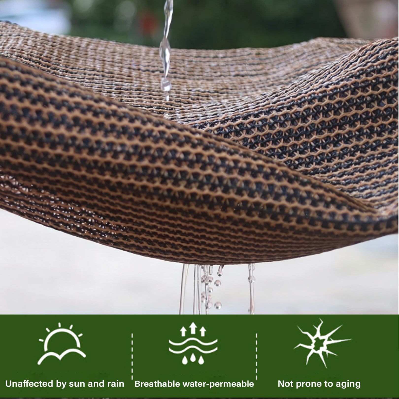 Rete ombreggiante marrone 6 x 8 m, 90% UV, isolamento termico, tessuto traspirante in HDPE, per giardino, balcone, tetto e effetto rinfrescante delle piante