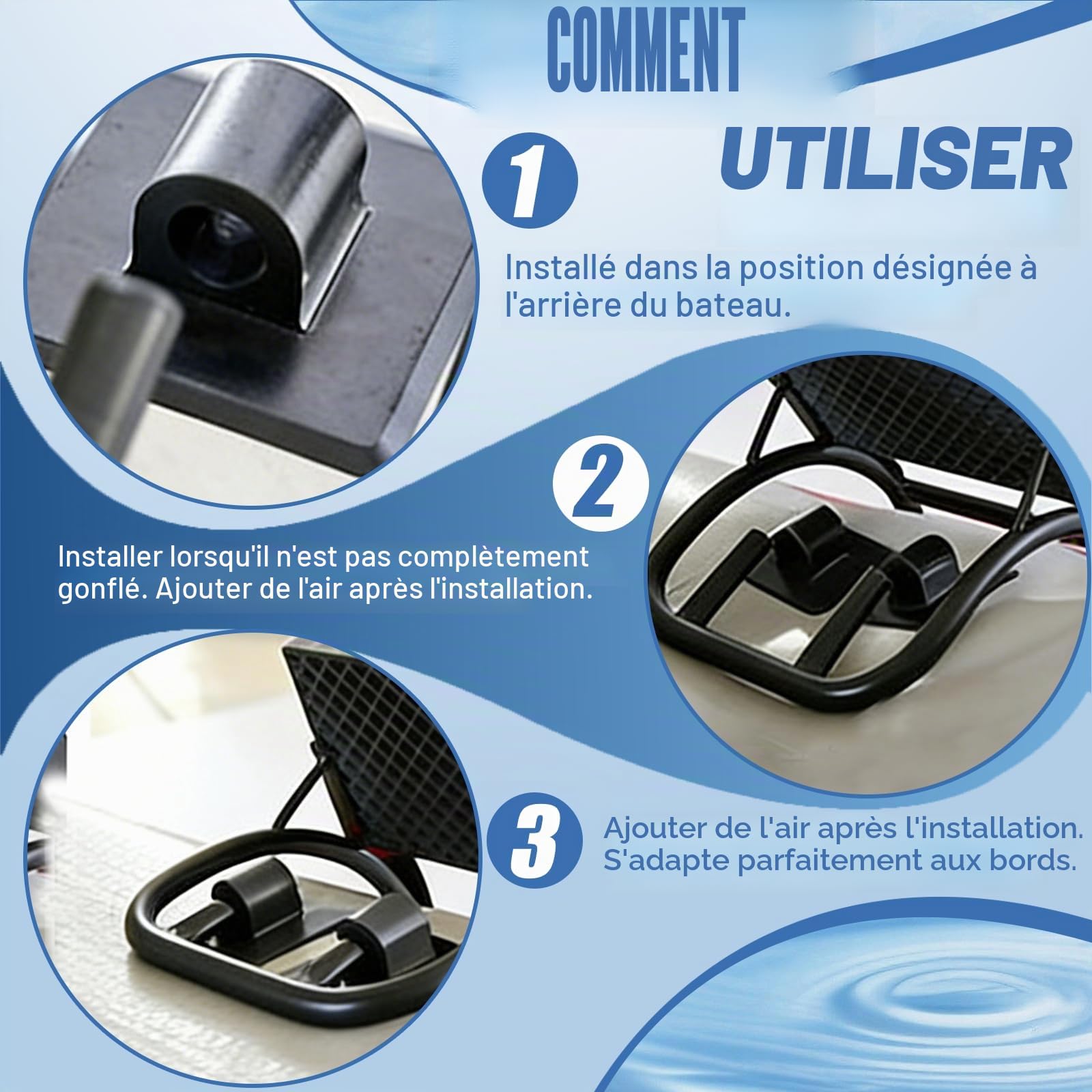 Support de moteur pour bateau pneumatique, kayak, bateau gonflable, bateaux de pêche, en PVC, noir, montage sur bateau
