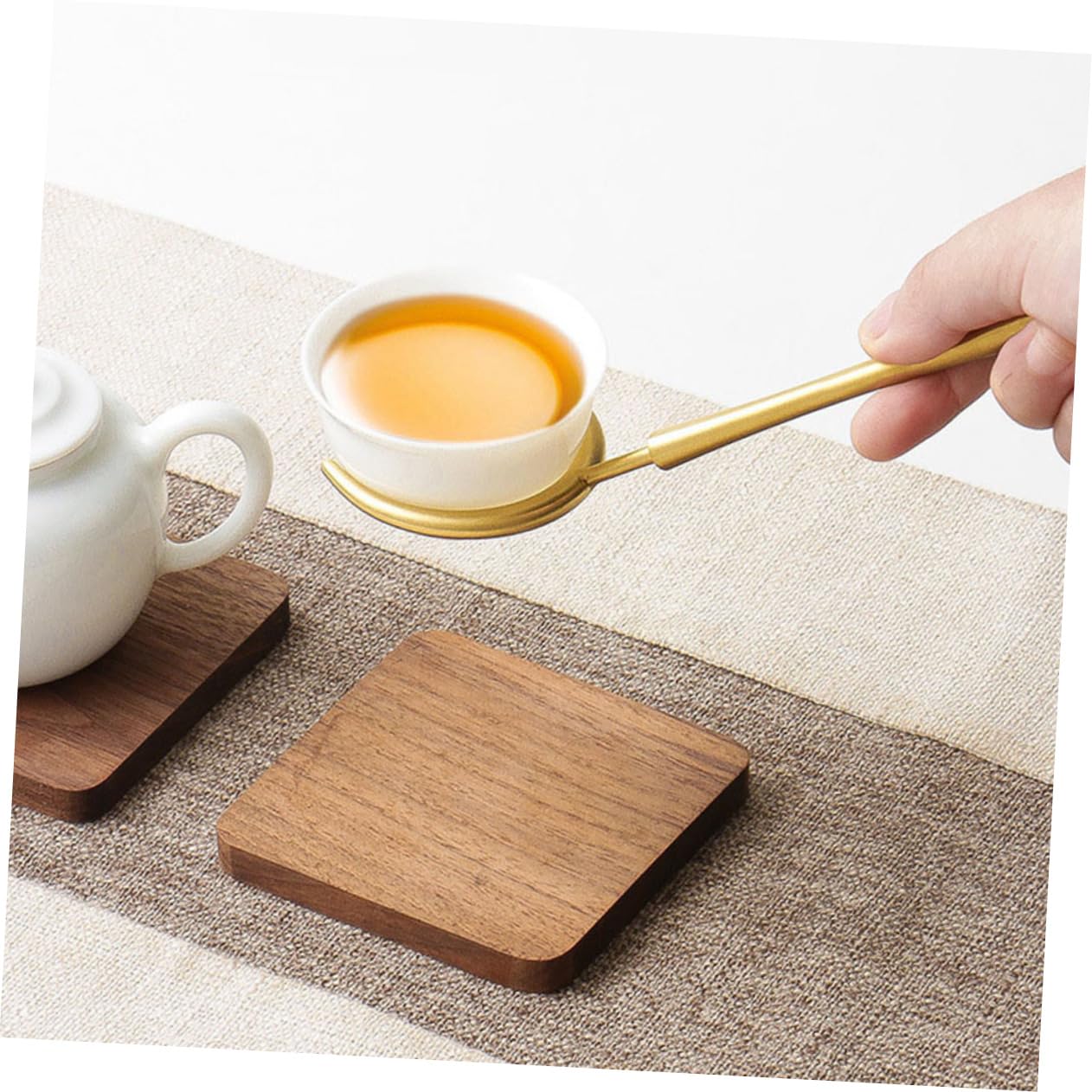 Cabilock 1set Stainless Steel Tea Ceremony Utensil Tea Clip Spoon Fork and Needle for Home Office Outdoor Use
