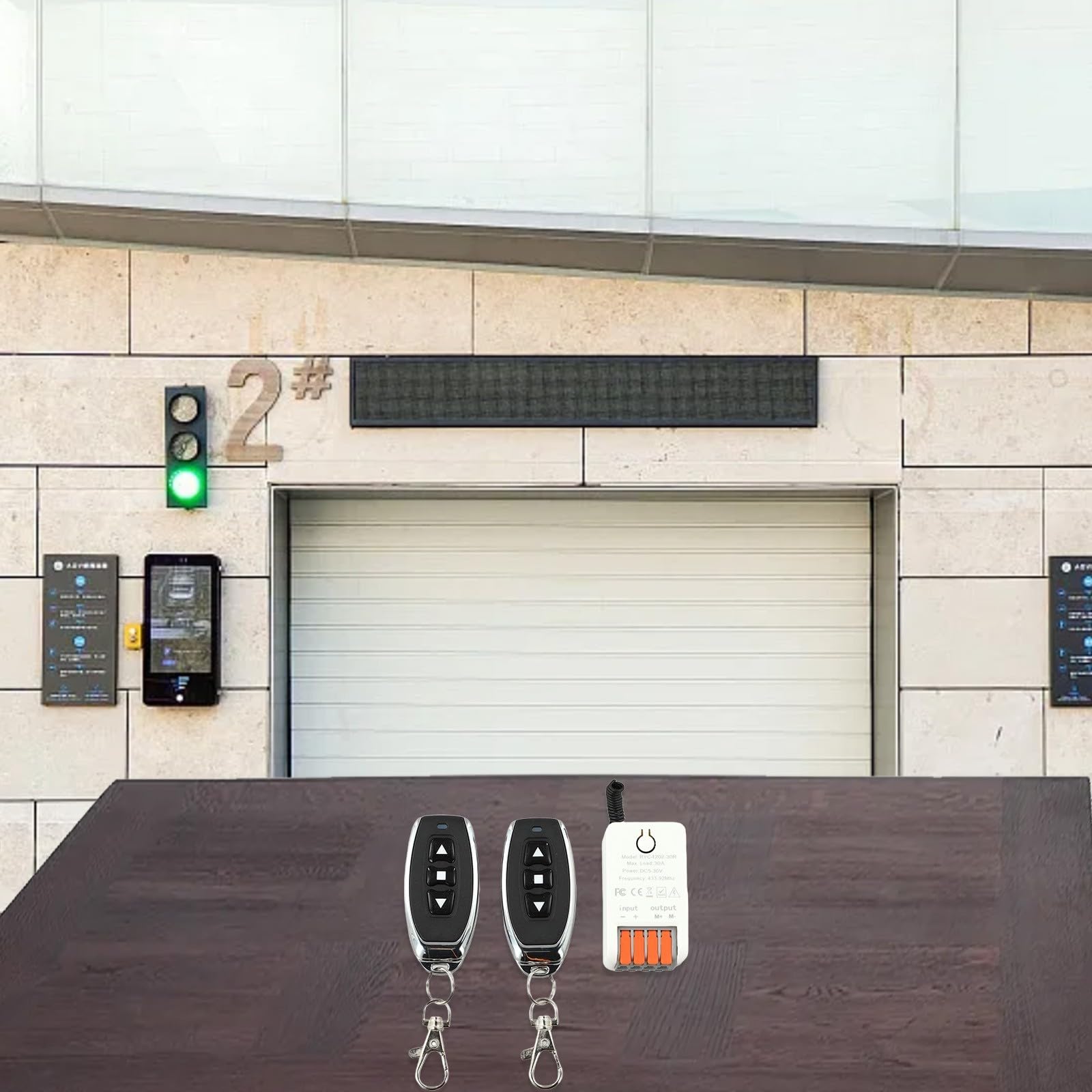 Drahtloser Vorwärts-Rückwärts-Fernbedienungsschalter für Linearantrieb, DC 5V-30V 30A Motorsteuerung mit 2 Fernbedienungen, kompatibel mit elektrischen Vorhängen, Garagentoren,