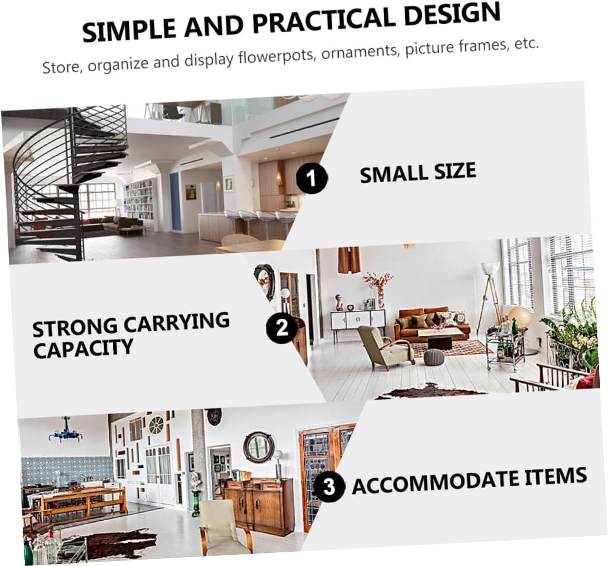 1Pc Stylish Retro Style Hanging Storage Rack for Flowerpots and Ornaments Natural Floating Shelf for Home Kitchen Living Room Bedroom Decor