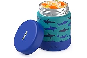 Bentgo Kids Stainless Steel Food Jar: Leak-Proof, Insulated Container for Hot or Cold Food (Shark)