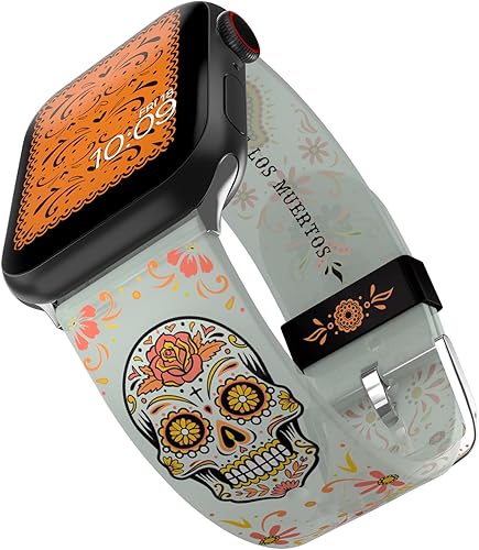 Correa de reloj inteligente Día de los Muertos, con licencia oficial, compatible con todos los tamaños y series de Apple Watch (reloj no incluido)