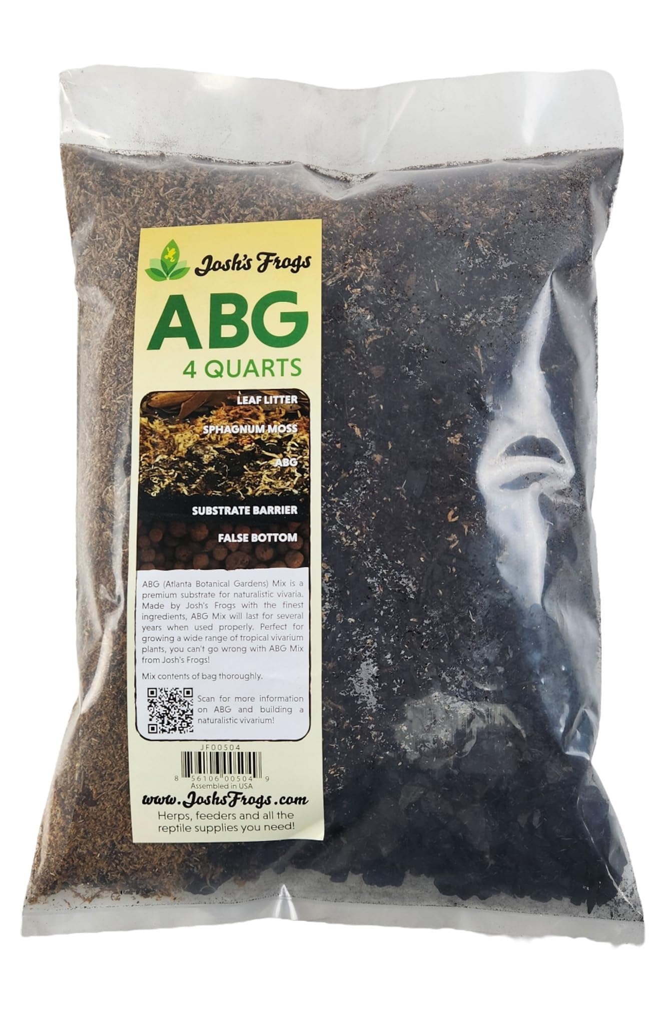 Josh's Frogs ABG Mix Tropical Plant Soil & Bioactive Terrarium Vivarium Substrate (4 Quart/1 Gallon)