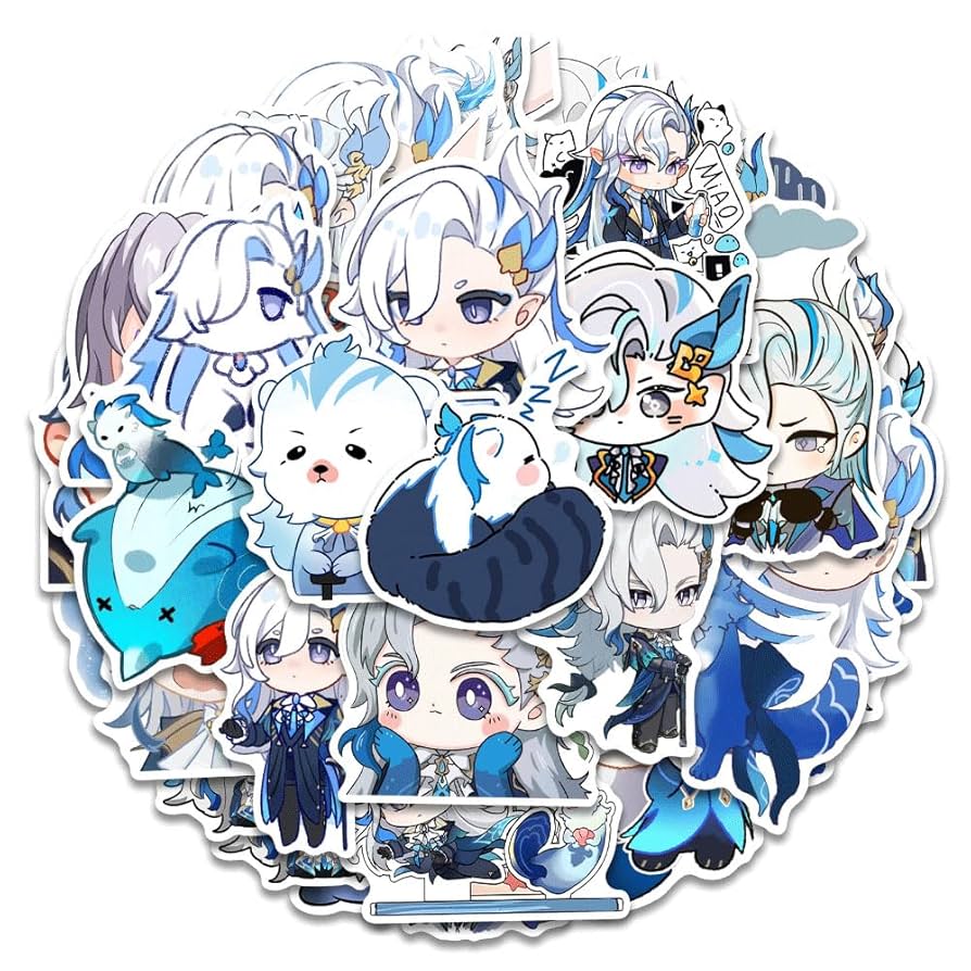 Amazon.co.jp: 原神 ヌヴィレット シール ステッカー 112枚入り