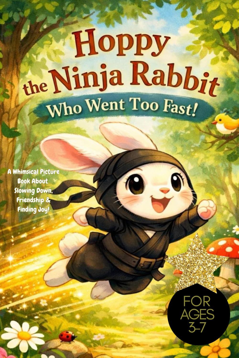 Hoppy the Ninja Rabbit Who Went Too Fast!: A Whimsical Picture Book About Slowing Down, Friendship & Finding Joy! For ages 3-7, bedtime story, rabbit lover gift, ninja lover gift