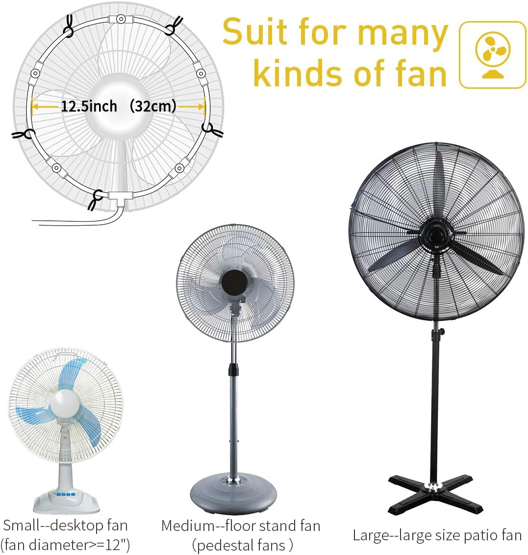homenote Fan Misting Kit for a Cool Patio Breeze 16.4FT (5M) Misting Line &5 Removable Brass Nozzle & Galvanized Solid Brass Adapter, Connects to Outdoor Fan, Fan Misters for Cooling Outdoor
