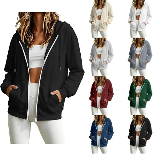 50% off promo code for Womens Hoodies Zip Up Long Sleeve Hooded Sweatshirts Jackets on Amazon