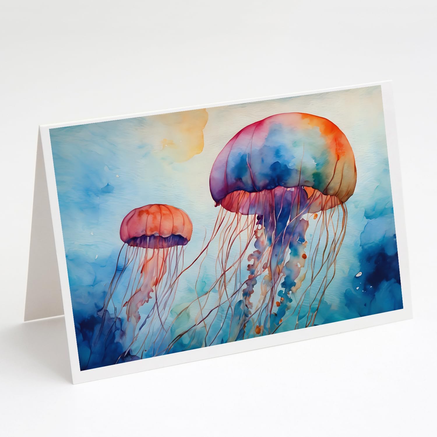 Caroline's Treasures DAC2821GCA7P Sand Dollars Greeting Cards Pack of 8 Blank Cards with Envelopes Whimsical A7 Size 5x7 Blank Note Cards