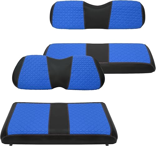 XUANYUDG0769 Fundas de asiento de carrito de golf delanteras y traseras para Club Car Precedent OEM, hebillas ajustablesno requiere grapadora, azul