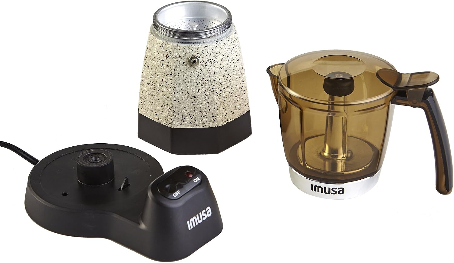 Amazon.com: IMUSA USA B120-60011 - Cafetera eléctrica para café  expreso/moka, 3-6 tazas, color blanco : Hogar y Cocina