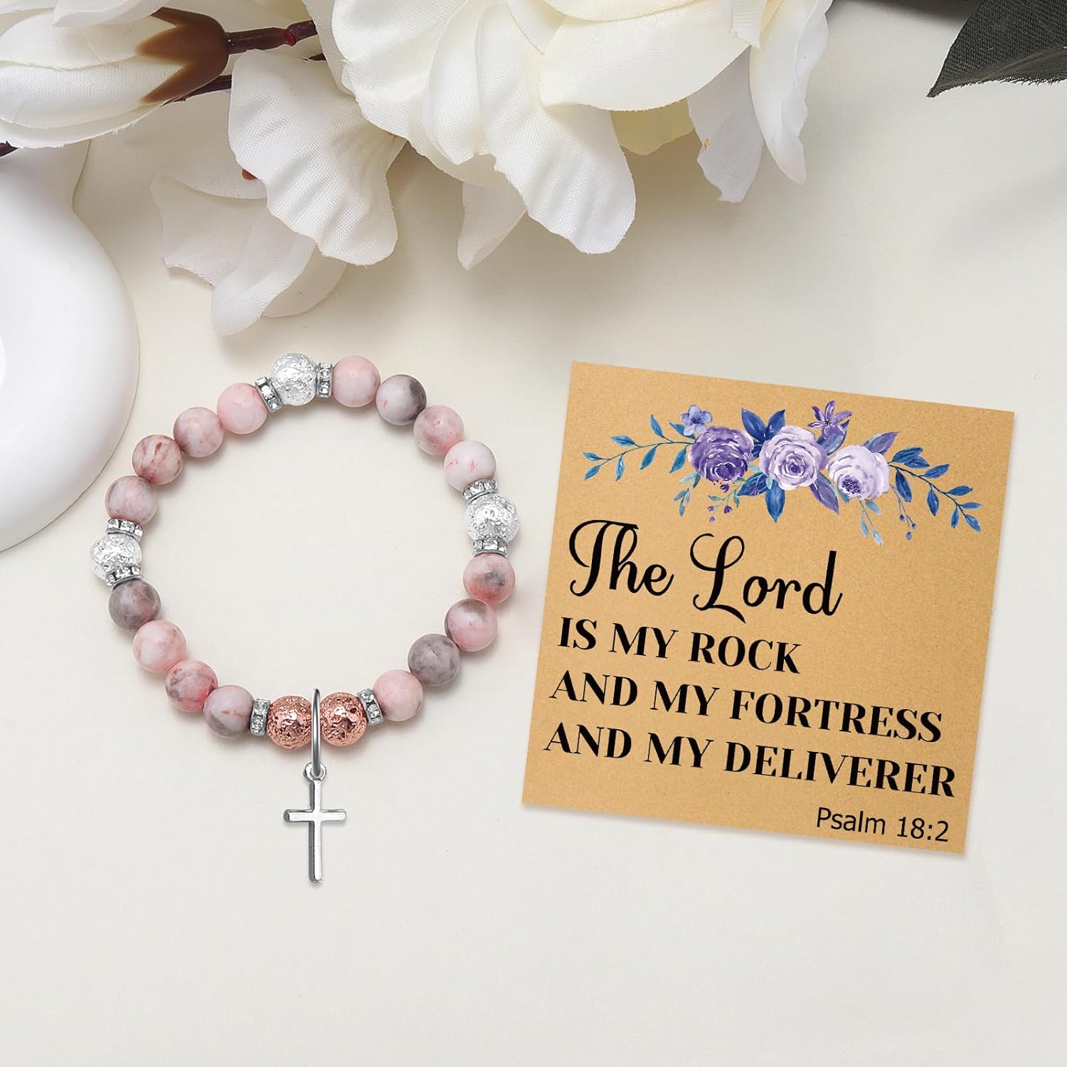 Mwphuy Bible Verse Gifts for Women Christian Bracelet Faith Jewelry Inspirational Religious Gifts for Women Friends Mom Daughter Sister Beaded Bracelet Faith Confirmation Baptism Gift for Grandma Her - Image 5