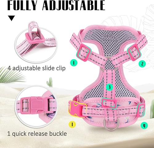 Miniatura 8 de Supet Arnés y correa para gatos a prueba de escapes para caminar, juego de arnés y correa para gatos a cuadros caqui para perros grandes y pequeños