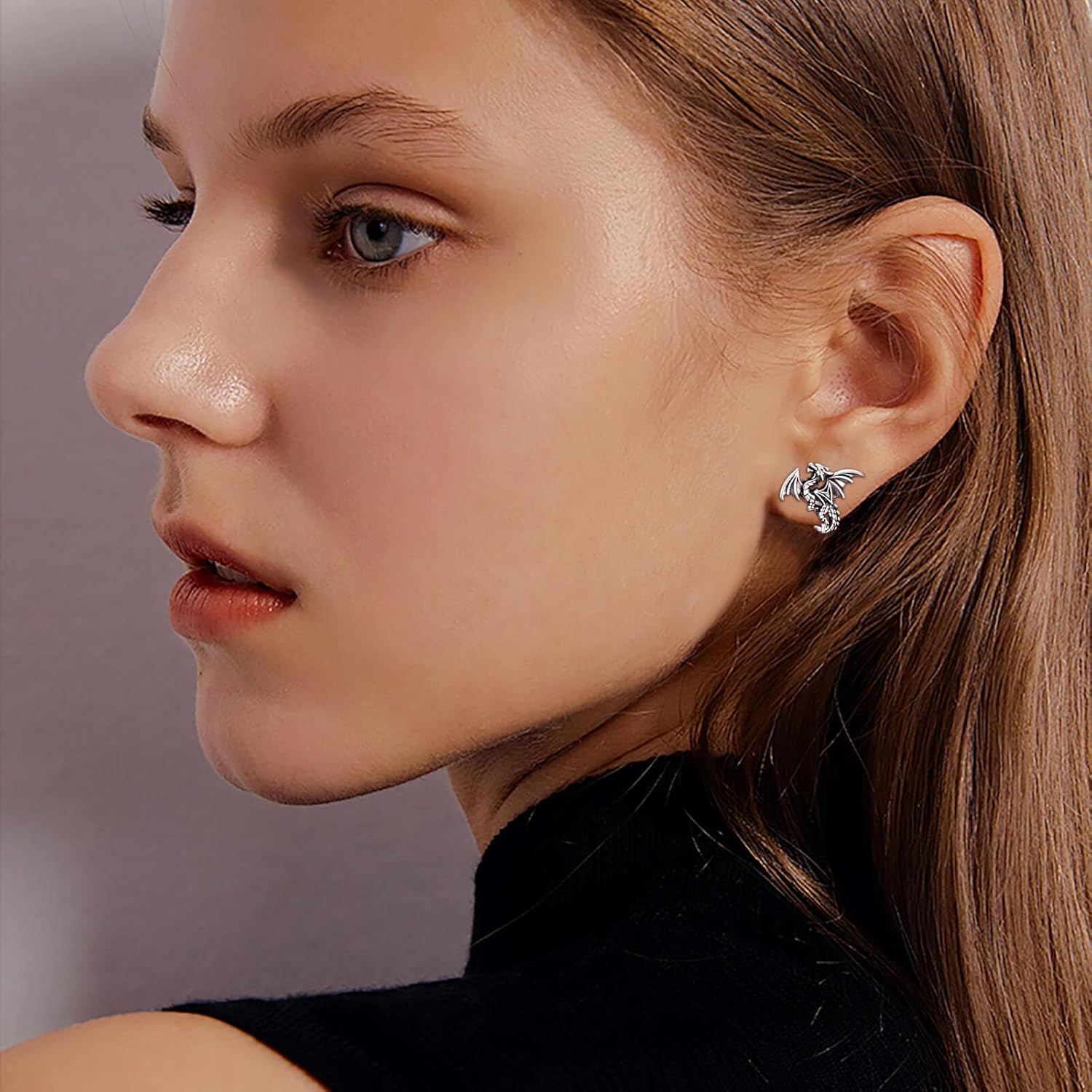 925 Sterling Silver Dragon Stud Earrings for Women Hypoallergenic Silver Dragon Earrings Jewelry Gift