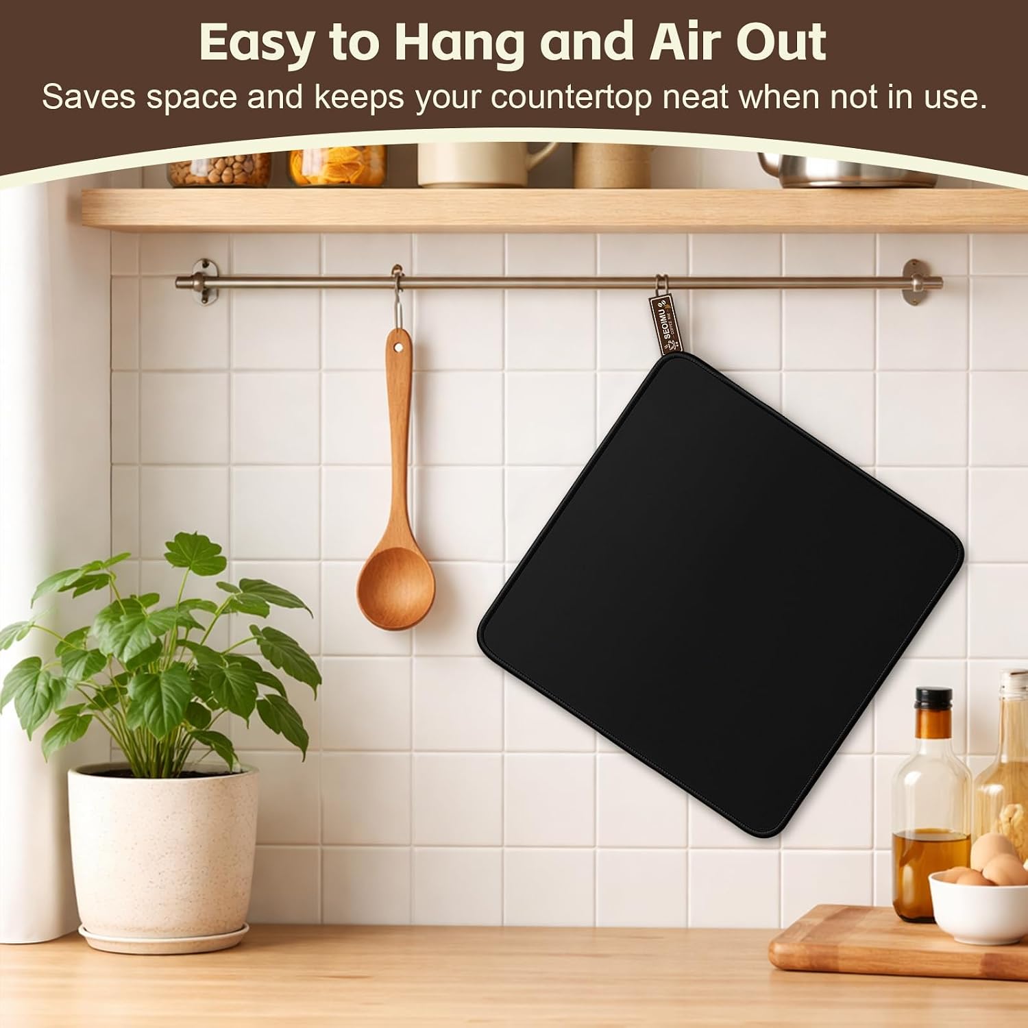 Sliding Mat for Ninja Luxe Cafe Espresso Machine ES601/ES701, Smooth Glide with Anti-Slip Base, with Hanging Strap, Clean Easily,Protects Kitchen Countertop, Sturdy Mat for Ninja Luxe Cafe Accessories