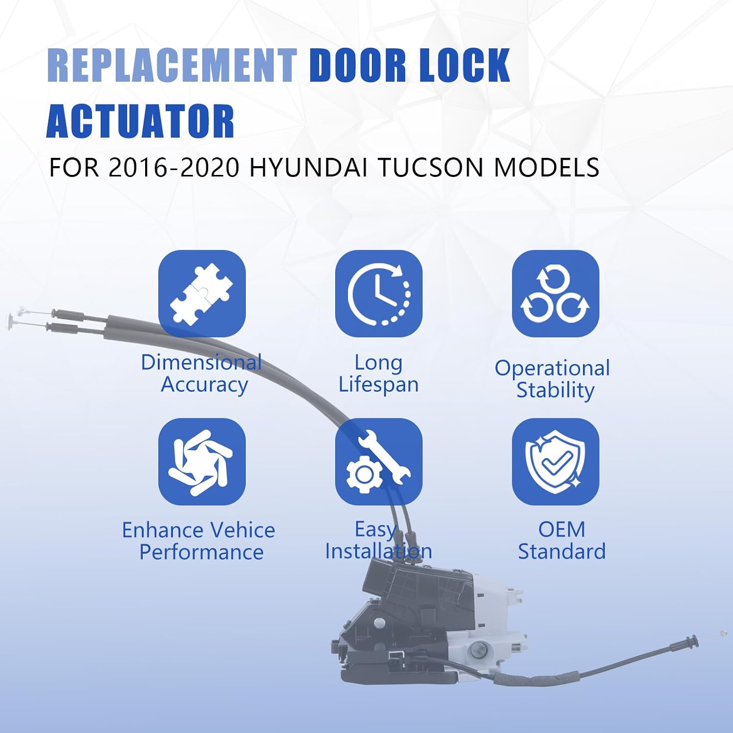 Door Lock Actuator Front Left Driver Side Compatible with 2016-2020 Hyundai Tucson Door Latch Replacement 81310-D3010 81310D3010