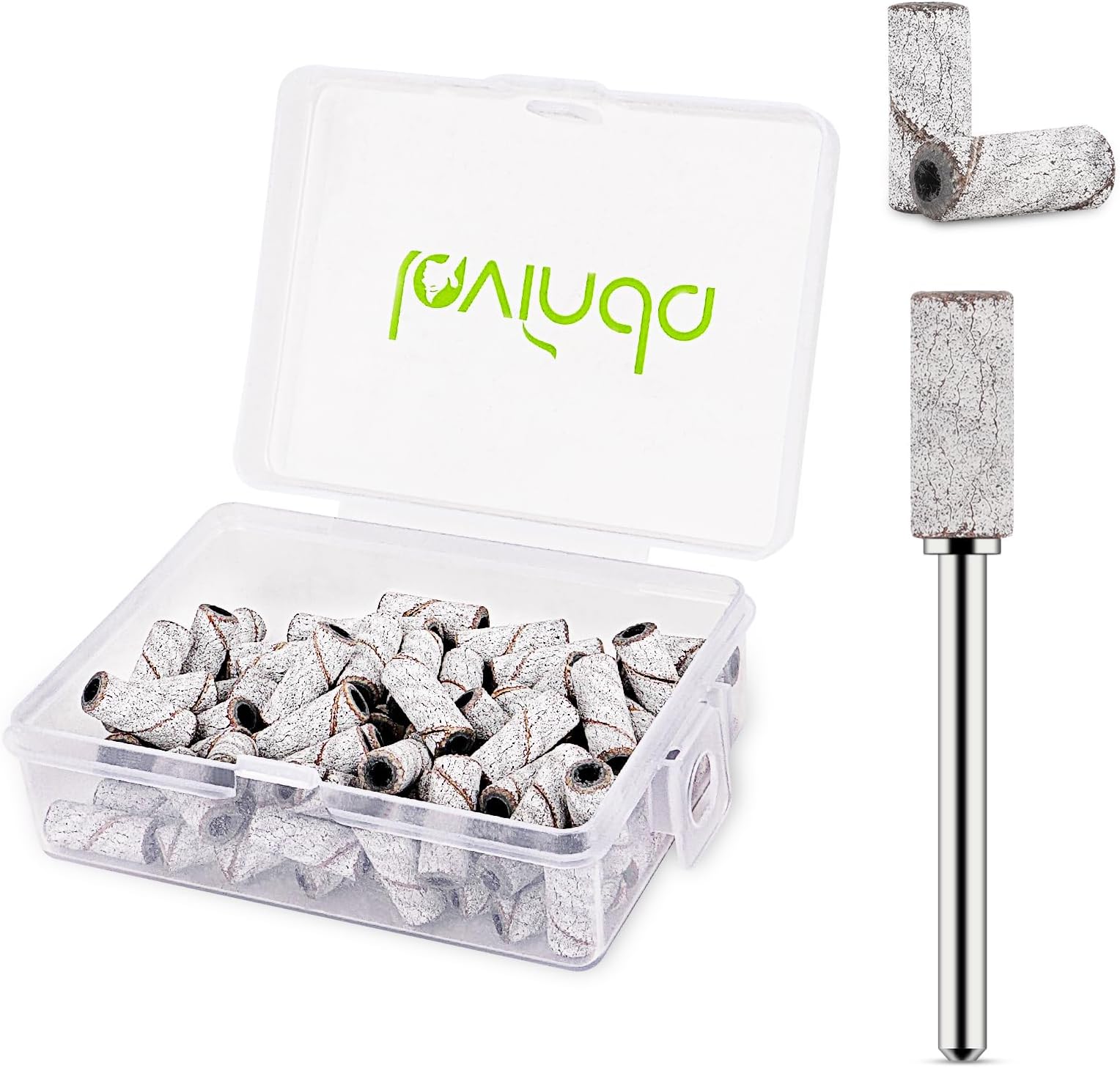 Lavinda 80 Piece Small Sanding Bands Nail Drill Bit, Fine