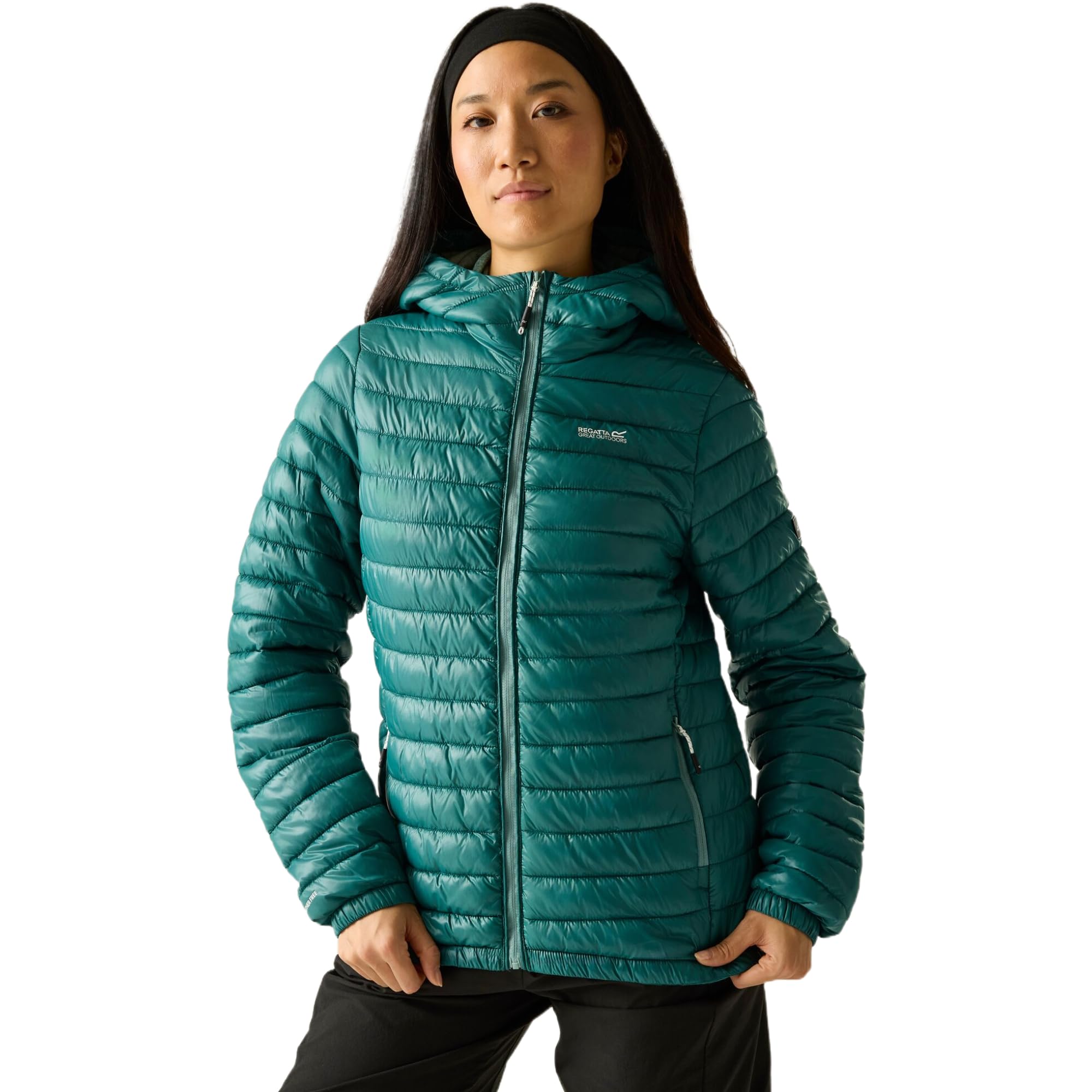 Regatta Women's Hurden Hooded Lightweight Quilted Jacket in Dark Green | Size: 14