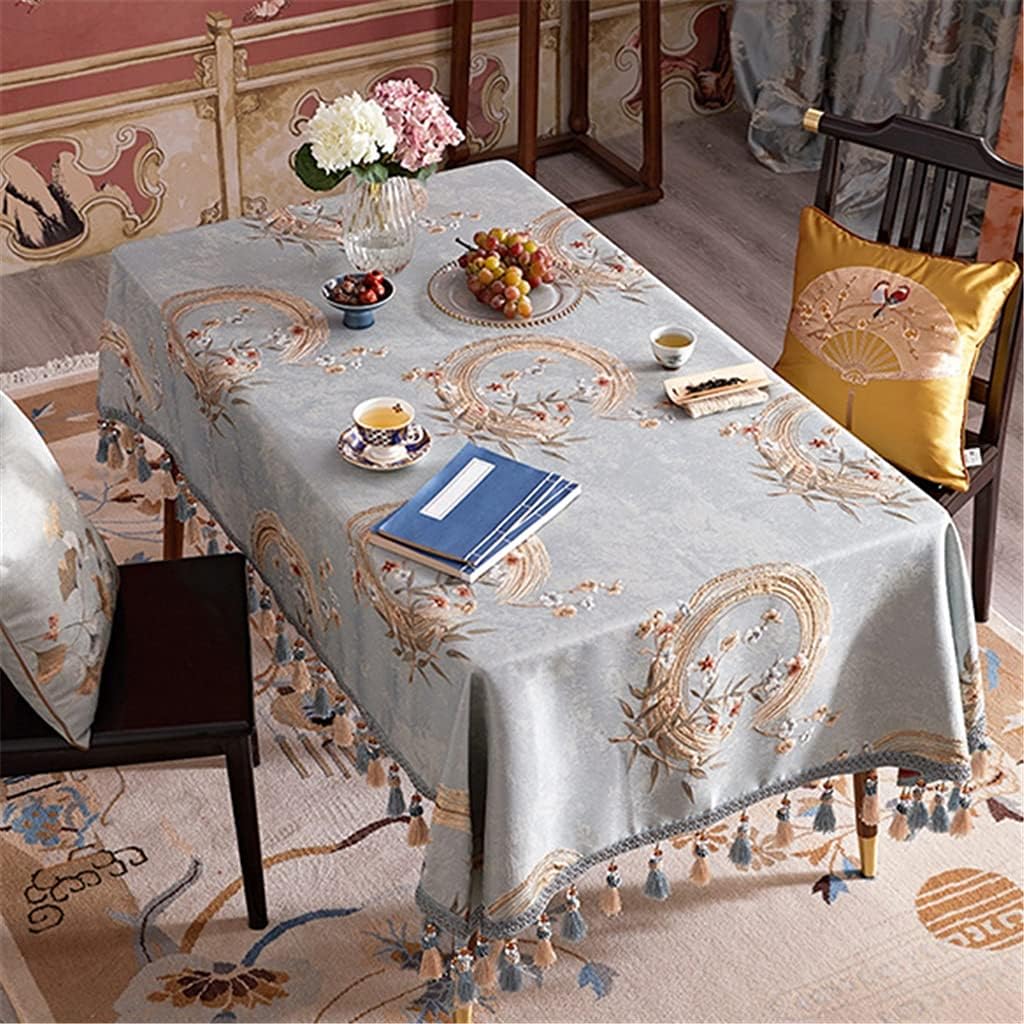 Chinese Retro Palace Tablecloth Pastoral Rectangular Coffee Table Table Cloth Fabric(130 * 260cm)