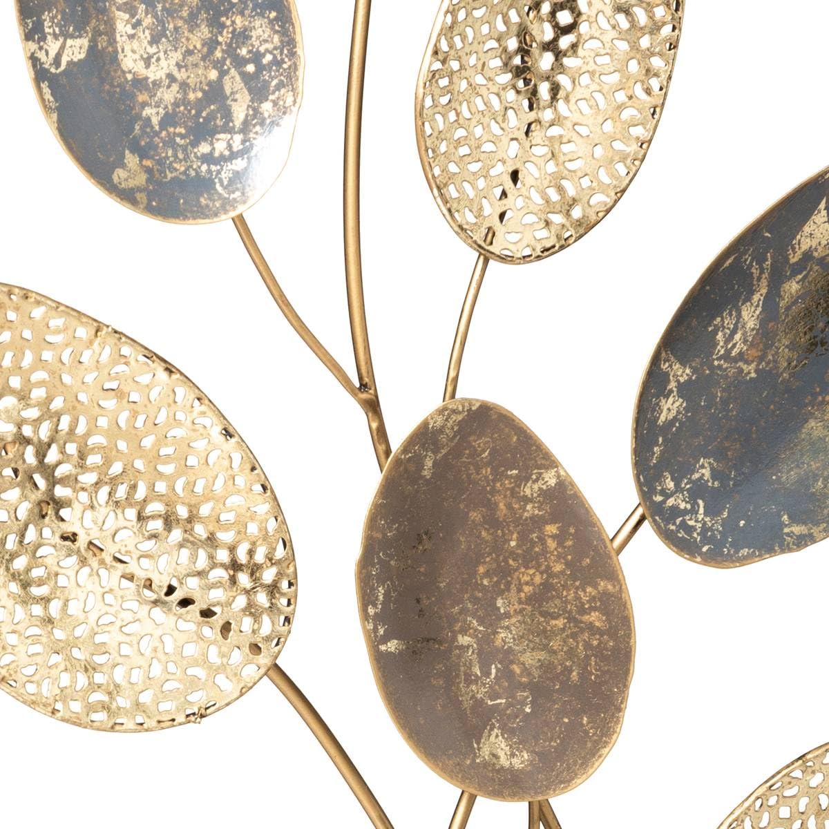 Atmosphera - Objeto Decorativo «Feuilles» - Metal - Plata y Dorado H 53 cm