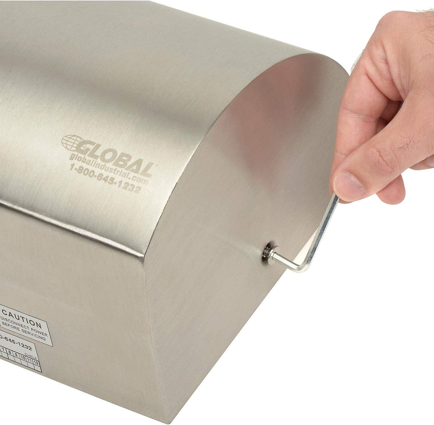 Global Industrial High Velocity Automatic Wall Hand Dryer, Stainless Steel, 120V
