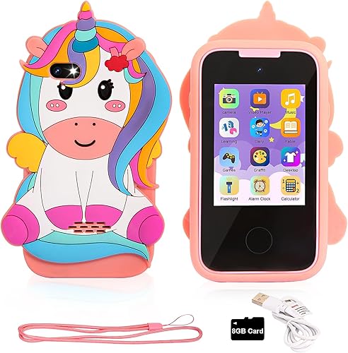 Juguetes para niños de 3, 4, 5, 6, 7, 8, 9, 10, 11, 12 años, teléfono inteligente para niñas, juguetes de unicornios, regalos para teléfono,