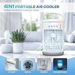 Portable Air Conditioners, 1400ML Mini Air Conditioner Evaporative Personal Cooler Humidifier with Remote, 3 Speeds Mini AC Desktop Cooling Fan for Home Office Bedroom