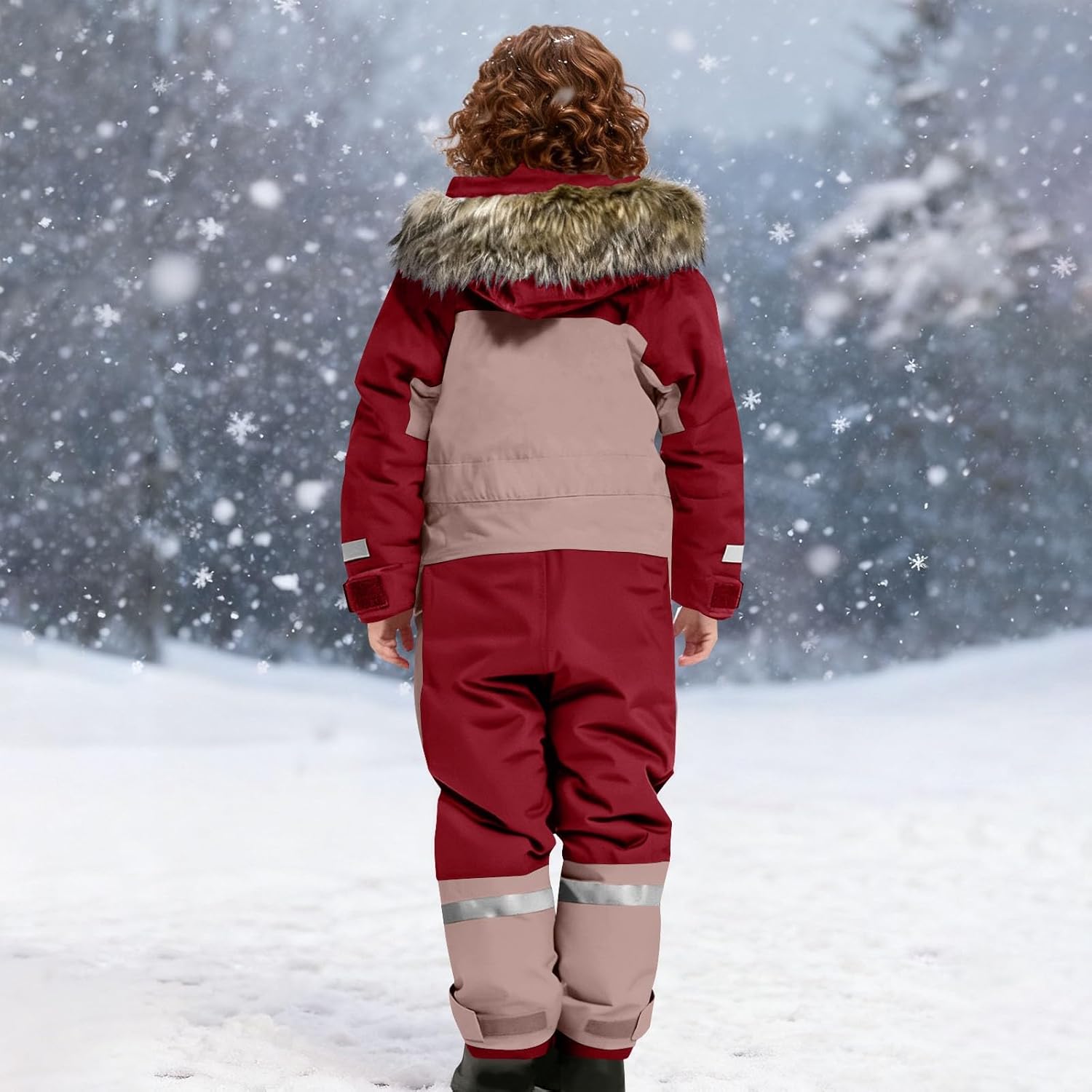 YRAETENM Snow Suit for Kids One Piece Boys Girls Snowboard Suits Ski Coveralls Winter Outdoor Waterproof Windproof Snowsuits