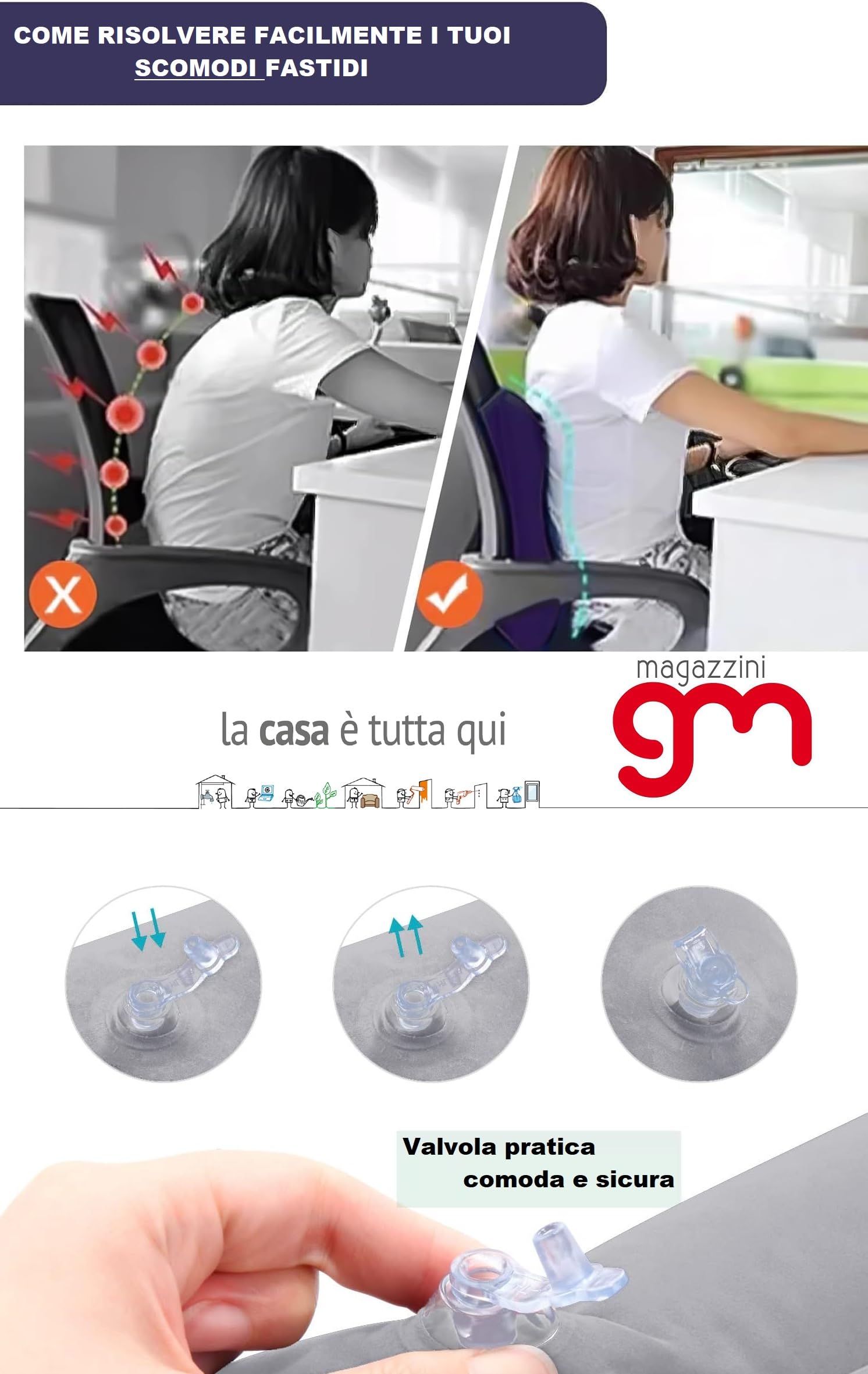 Cuscino Gonfiabile, Cuscini Gonfiabili da Viaggio per Auto Treni Autobus Spiaggia Campeggio Escursioni, Morbido in Velluto Ottimo Relax (1, Fucsia)