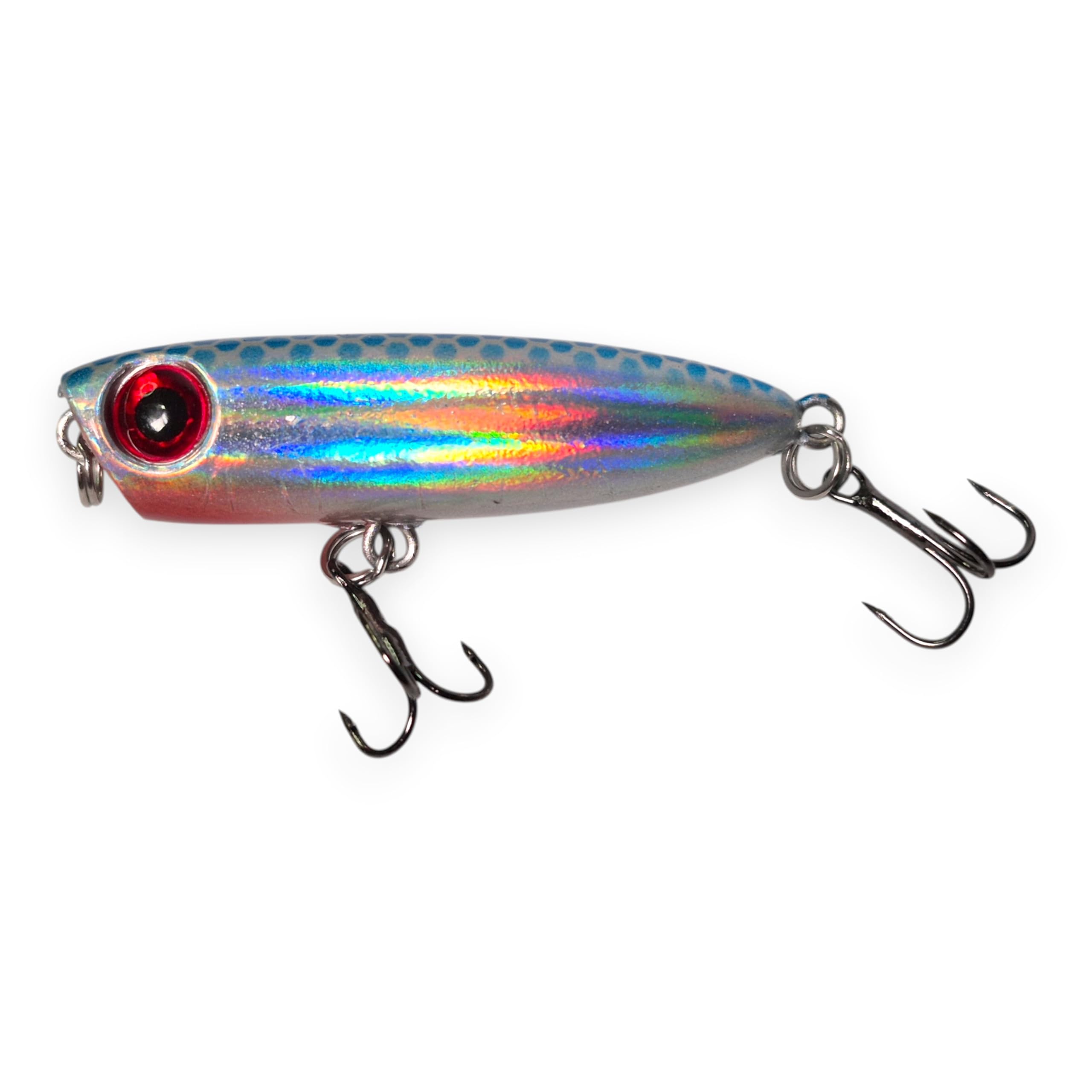 Nano Micro Popper LRF 45mm (1.77'') / 3g Topwater Surface Lure Perch Pan Fish 1 UNIT FISHIN ADDICT (SILVER BULLET)