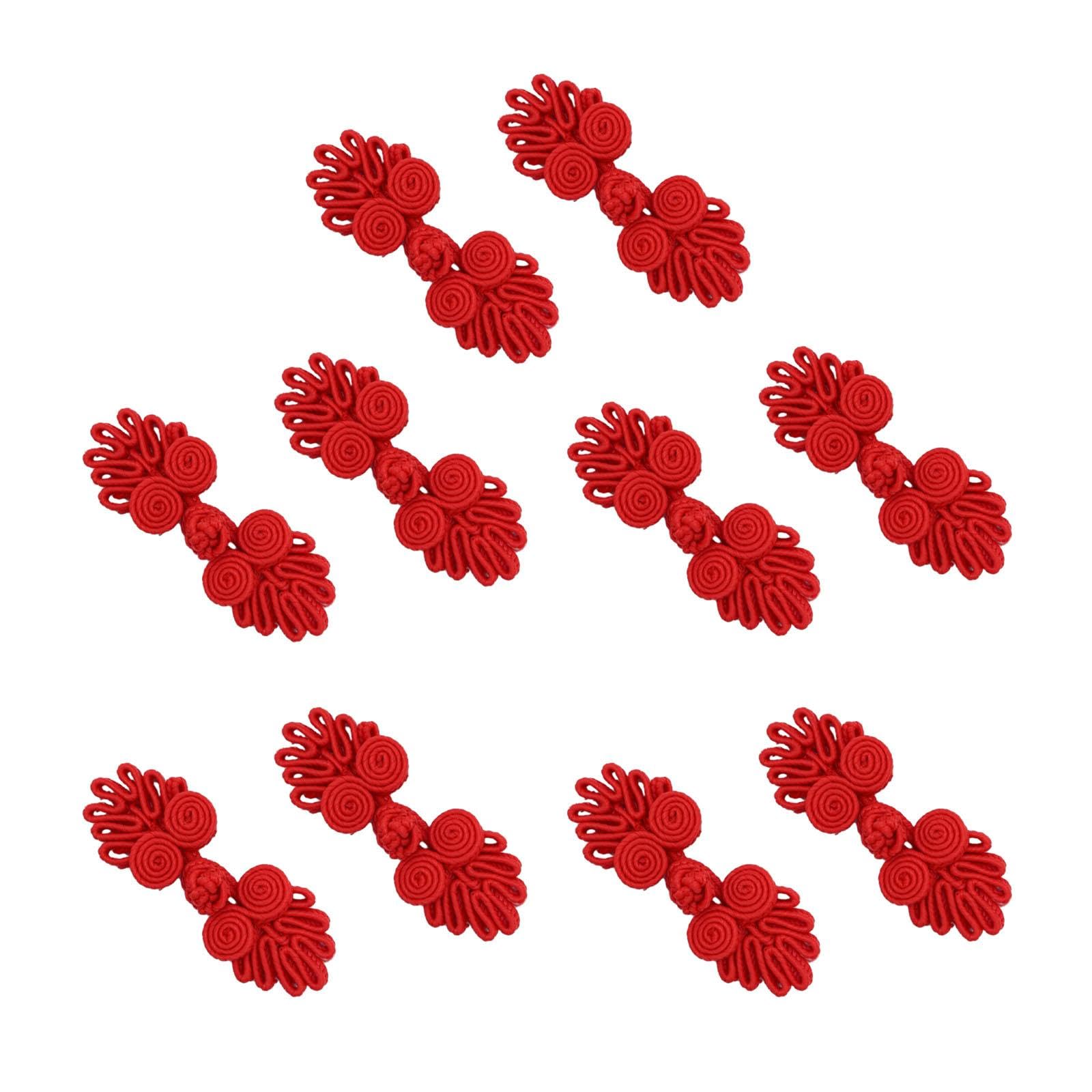 5 Pieces Chinese Knot Frog Buttons Chinese Closure Buttons for Stage Costume Red | Sewing | Closures & Connectors | Buttons-image-40