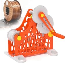 3D Printer Filament Retractor, Hand-cranked Electric Consumables Winder with Removable Modular Design, Uniform Routing &　Without Tangling, Wires Weighing 1kg for Printing Enthusiasts (Orange)