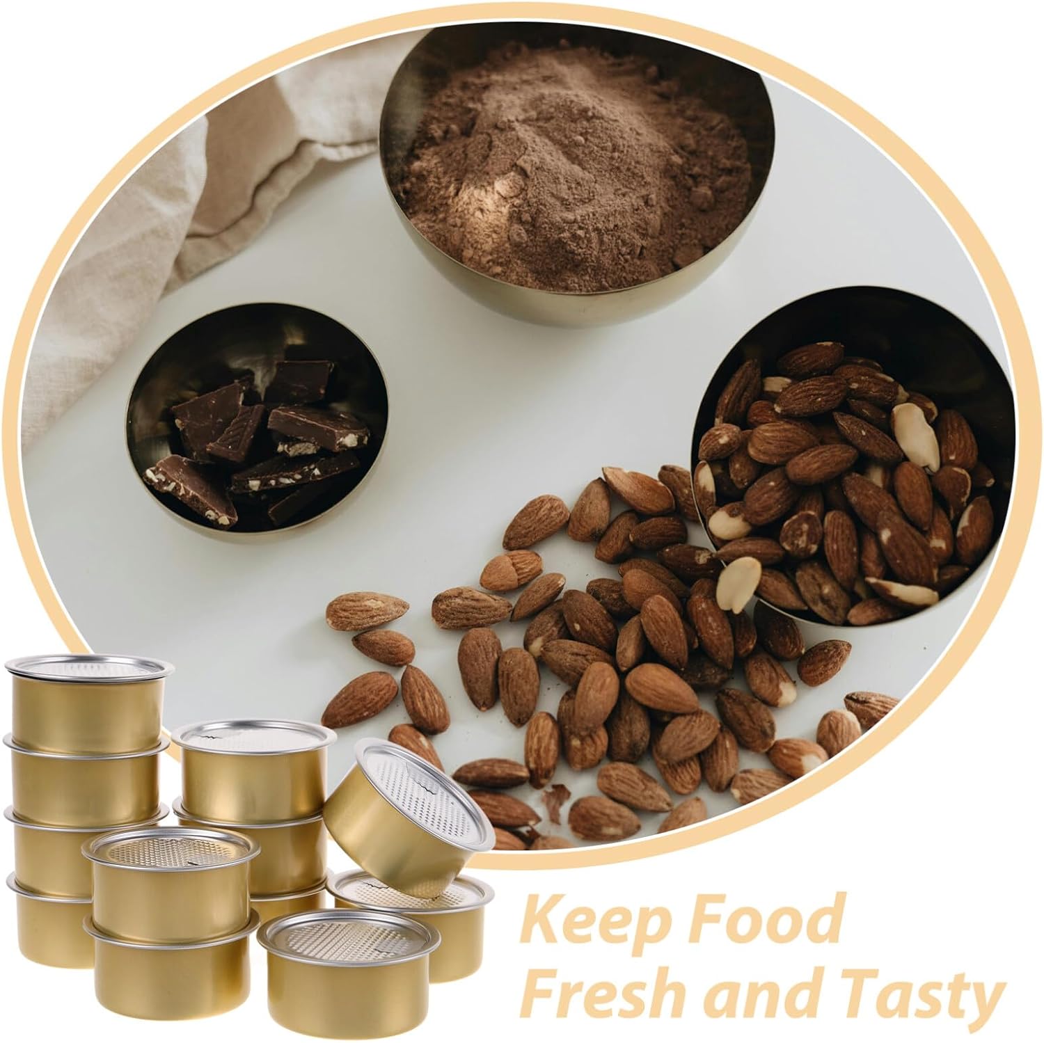 Cabilock Self-seal Tin Can with Lid, 100ml 12pcs Press-In Food Container Empty Pet Food Can Snack Containers Refillable Airtight Tin for Fish Meat Pet Food