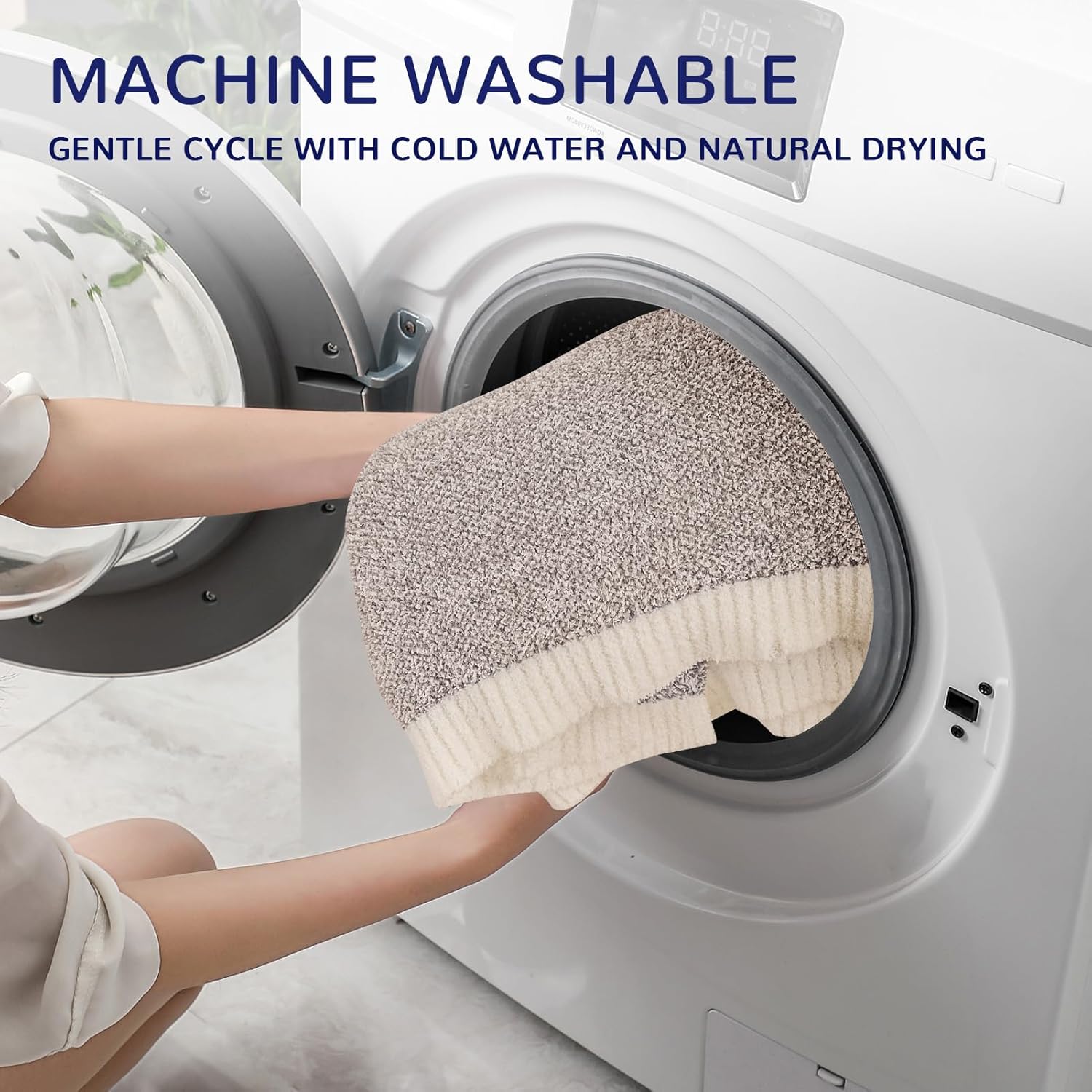 NEXHOME PRO Super Soft Throw Blankets for Couch, Reversible Warm Blankets Cozy Knit Blanket for Women, Fuzzy Plush Lightweight Throws for Sofa, Bed, Picnic, Taupe Grey, 50 x 60 inches - Image 7