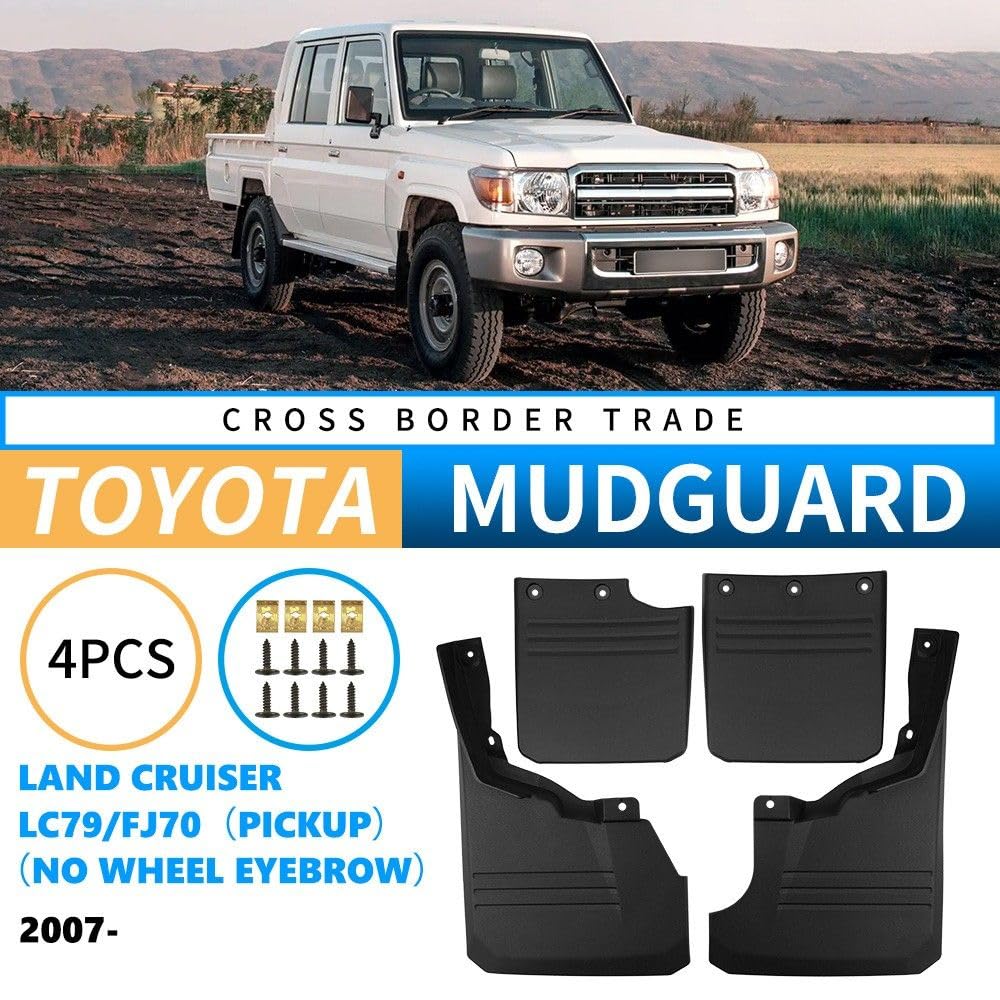 4 Stück Auto Schmutzfänger für Land Cruiser LC79/FJ70 2007, Vorne Hinten Kratzfest Spritzschutz Kotflügel Protection Zubehör