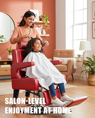 Miniatura 22 de Silla de peluquería para estilista, silla de belleza reclinable con bomba hidráulica de alta resistencia, silla giratoria de 360° para peluquería