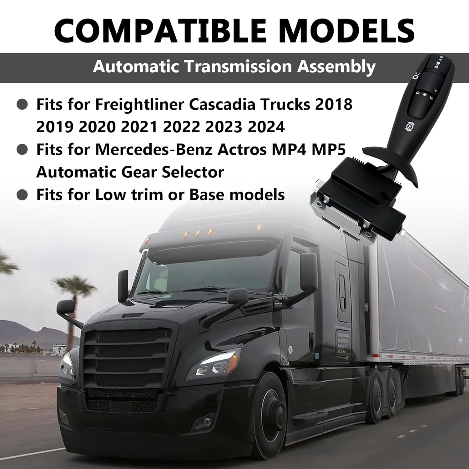 A0095452124 Transmission Shifter Control Switch Compatible with Freightliner Cascadia Trucks 2018 2019 2020 2021 2022 2023 2024 (Replace # 06-97099-001 06-97455-001 06-87751-002)
