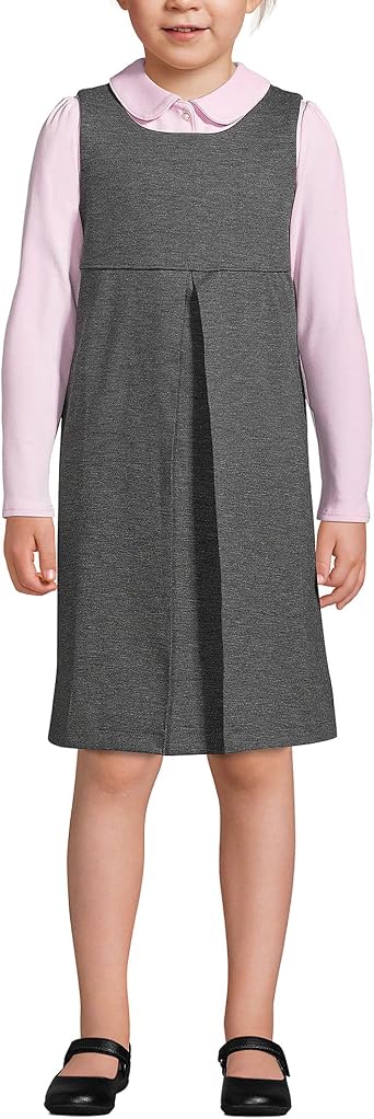 Lands End Girls Ponte Pleat Jumper